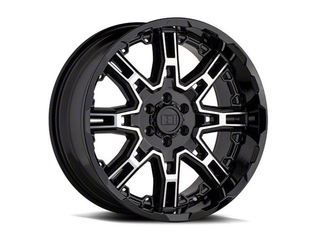 Level 8 Wheels Slingshot Gloss Black Machined 6-Lug Wheel; 22x10; -12mm Offset (21-24 Yukon)