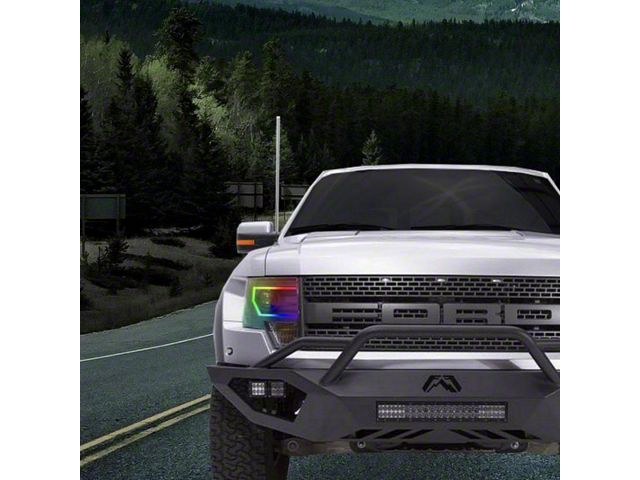 Lighting Trendz Flow Series C-Bar Headlight Halo Kit with Bluetooth Controller (10-14 F-150 Raptor w/ Factory Halogen Headlights)