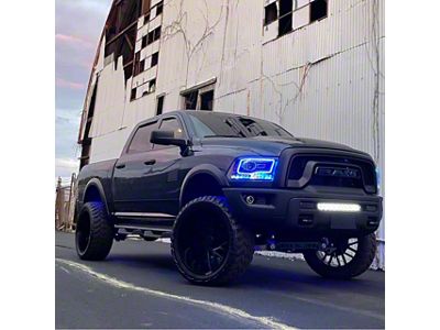 Lighting Trendz RGBW Outline Headlight Halo Kit with Projector Halos and Bluetooth Controller (13-18 RAM 3500 w/ Factory Projector Headlights)