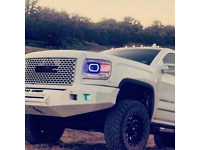 Lighting Trendz RGBW Headlight DRL Boards with Projector Halos and Bluetooth Controller (14-15 Sierra 1500)