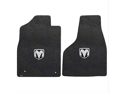 Lloyd Ultimat Front Floor Mats with Silver RAM Logo; Dark Slate (12-18 RAM 1500 Quad Cab)