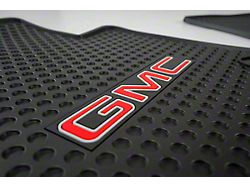 Lloyd All-Season Rubber Front Floor Mats with Red GMC Logo; Black (19-26 Sierra 2500 HD Double Cab, Crew Cab)