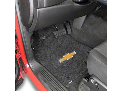 Lloyd Ultimat Front Floor Mats with Bowtie Logo; Black (07-13 Silverado 1500 Extended Cab, Crew Cab)