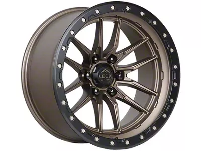 Lock Off-Road Krawler Matte Bronze with Matte Black Ring 6-Lug Wheel; 17x9; -12mm Offset (04-08 F-150)