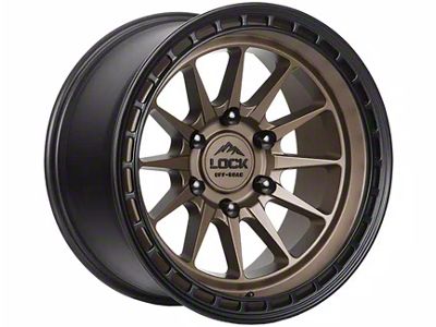 Lock Off-Road Baja Matte Desert Bronze with Matte Black Ring 6-Lug Wheel; 17x9; -12mm Offset (07-13 Sierra 1500)