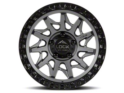 Lock Off-Road Lunatic Matte Grey with Matte Black Ring 6-Lug Wheel; 18x9; -12mm Offset (07-13 Sierra 1500)