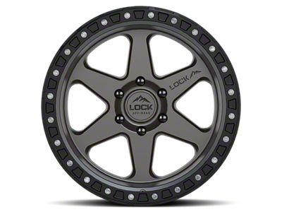 Lock Off-Road Olympus Matte Grey with Matte Black Ring 6-Lug Wheel; 18x9; -12mm Offset (07-13 Silverado 1500)