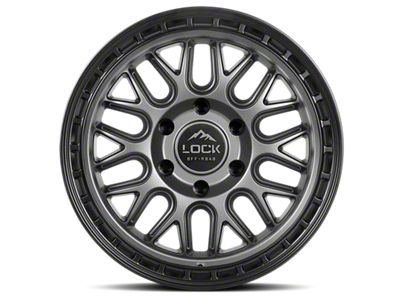 Lock Off-Road Onyx Matte Grey with Matte Black Ring 6-Lug Wheel; 17x9; -12mm Offset (07-13 Silverado 1500)