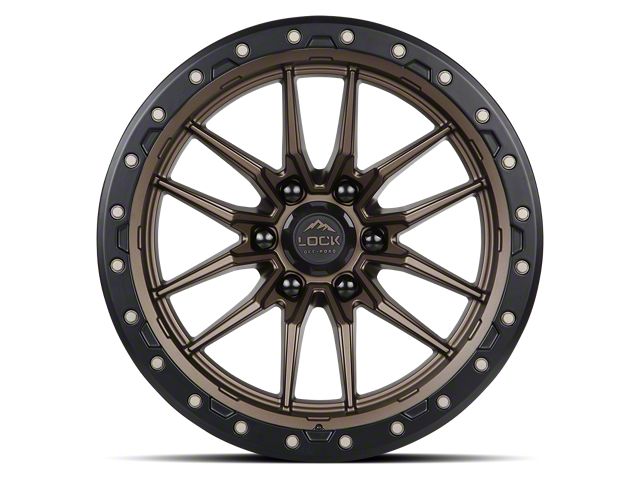 Lock Off-Road Krawler Matte Bronze with Matte Black Ring 6-Lug Wheel; 17x9; 1mm Offset (07-14 Tahoe)