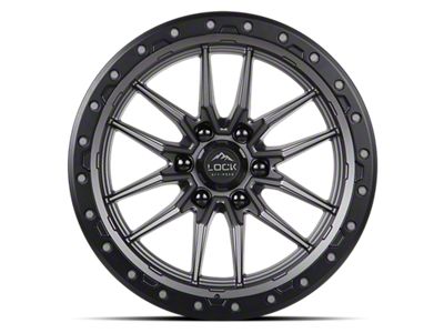 Lock Off-Road Krawler Matte Grey with Matte Black Ring 6-Lug Wheel; 17x9; -12mm Offset (07-14 Tahoe)