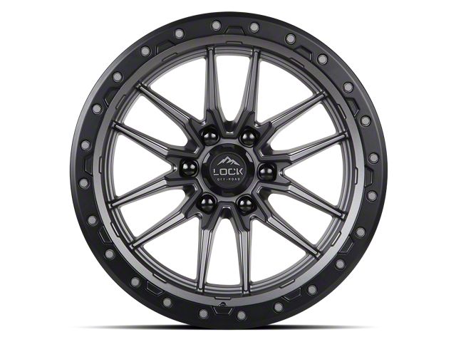 Lock Off-Road Krawler Matte Grey with Matte Black Ring 6-Lug Wheel; 17x9; 1mm Offset (07-14 Tahoe)