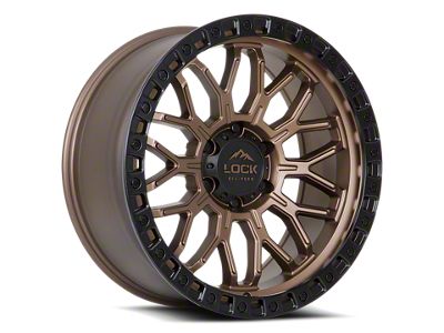 Lock Off-Road Combat Matte Bronze with Matte Black Ring 8-Lug Wheel; 20x10; 18mm Offset (08-10 F-250 Super Duty)