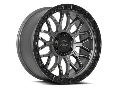 Lock Off-Road Combat Matte Grey with Matte Black Ring 8-Lug Wheel; 20x10; 18mm Offset (08-10 F-250 Super Duty)
