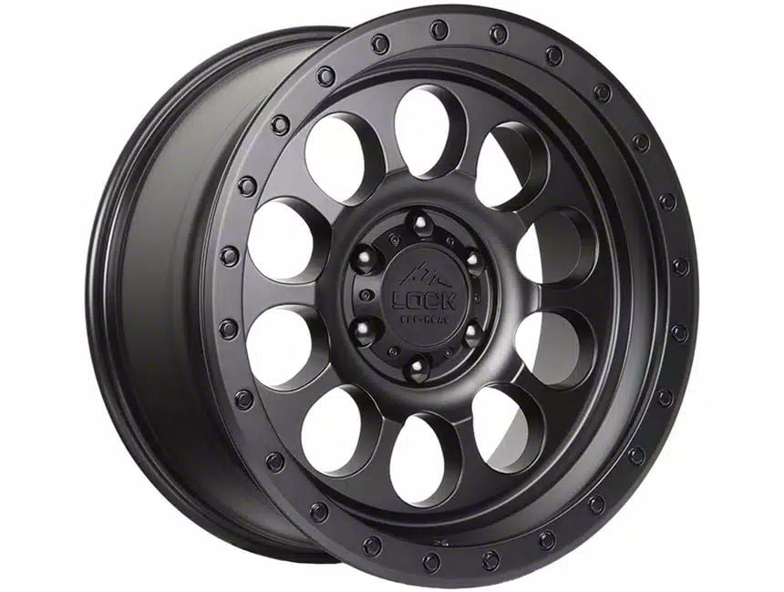 Lock Off-Road 50Cal Matte Black with Matte Black Ring 6-Lug Wheel; 17×9; -12mm Offset (15-20 F-150)