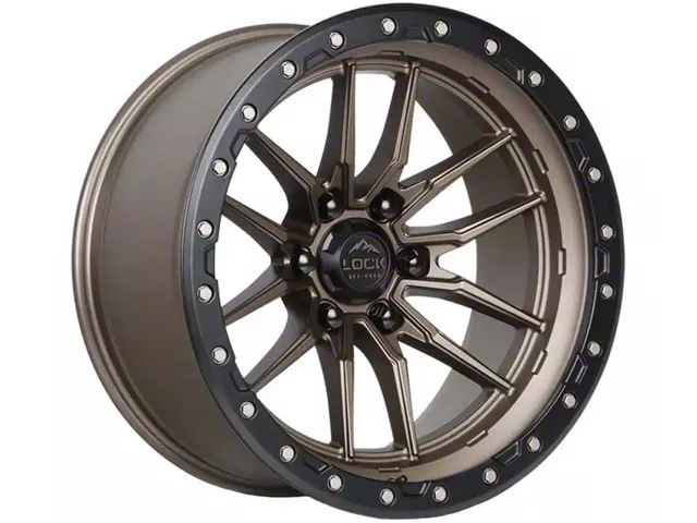 Lock Off-Road Krawler Matte Bronze with Matte Black Ring 6-Lug Wheel; 20x9; 0mm Offset (15-20 F-150)