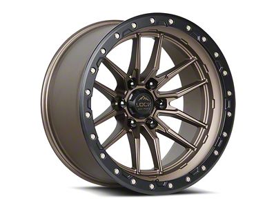 Lock Off-Road Krawler Matte Bronze with Matte Black Ring 8-Lug Wheel; 20x10; -18mm Offset (15-19 Silverado 3500 HD SRW)