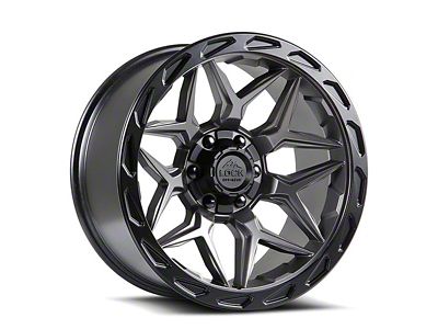 Lock Off-Road Matrix Matte Grey with Matte Black Ring 8-Lug Wheel; 22x10; -18mm Offset (17-22 F-250 Super Duty)