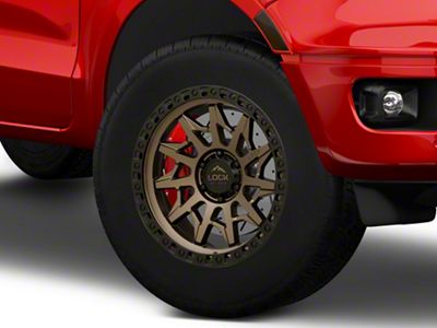 Lock Off-Road Lunatic Matte Bronze with Matte Black Ring 6-Lug Wheel; 18x9; -12mm Offset (19-23 Ranger)