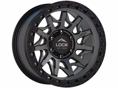 Lock Off-Road Lunatic Matte Grey with Matte Black Ring 8-Lug Wheel; 20x10; -18mm Offset (23-24 F-250 Super Duty)