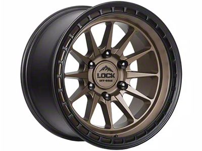 Lock Off-Road Baja Matte Desert Bronze with Matte Black Ring 6-Lug Wheel; 17x9; -12mm Offset (24-25 Ranger)