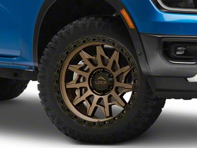 Lock Off-Road Lunatic Matte Bronze with Matte Black Ring 6-Lug Wheel; 20x9; 0mm Offset (24-25 Ranger)