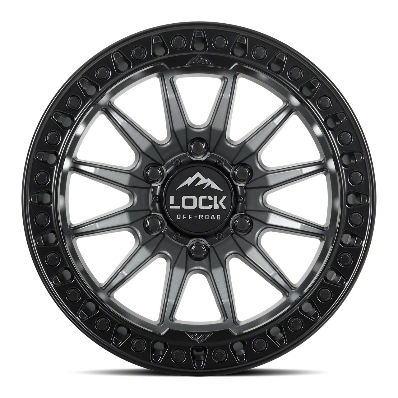 Lock Off-Road RAM 2500 Trail Matte Grey with Matte Black Ring 8-Lug ...