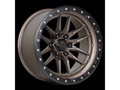 Lock Off-Road Krawler Matte Bronze with Matte Black Ring 8-Lug Wheel; 20x10; -18mm Offset (99-07 F-250 Super Duty)