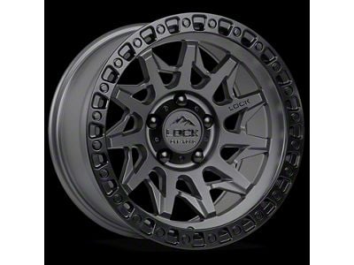 Lock Off-Road Lunatic Matte Grey with Matte Black Ring 8-Lug Wheel; 20x10; -18mm Offset (99-07 F-250 Super Duty)