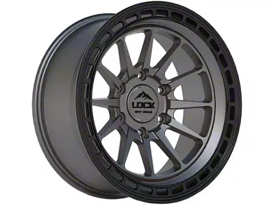 Lock Off-Road Baja Matte Grey with Matte Black Ring 6-Lug Wheel; 17x9; 0mm Offset (99-06 Sierra 1500)