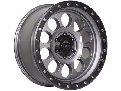 Lock Off-Road 50Cal Matte Grey with Matte Black Ring 6-Lug Wheel; 17x9; 0mm Offset (23-25 Canyon)