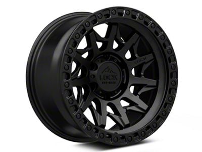 Lock Off-Road Lunatic Matte Black with Matte Black Ring 6-Lug Wheel; 17x9; -12mm Offset (23-25 Colorado)