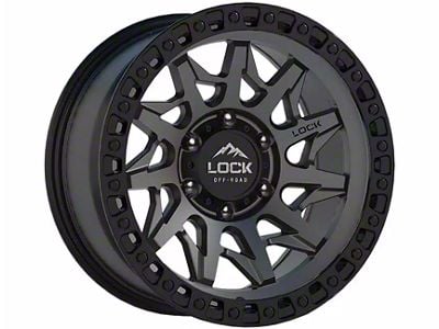 Lock Off-Road Lunatic Matte Grey with Matte Black Ring 8-Lug Wheel; 20x10; -18mm Offset (17-22 F-250 Super Duty)