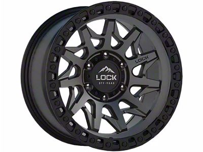 Lock Off-Road Lunatic Matte Grey with Matte Black Ring 8-Lug Wheel; 20x10; -18mm Offset (17-22 F-250 Super Duty)