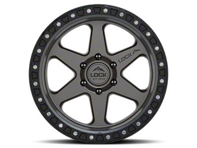 Lock Off-Road Olympus Matte Grey with Matte Black Ring 6-Lug Wheel; 18x9; 1mm Offset (19-25 RAM 1500)
