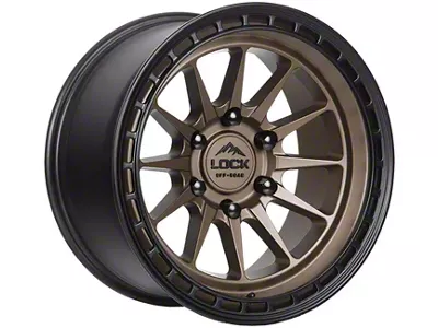 Lock Off-Road Baja Matte Desert Bronze with Matte Black Ring 6-Lug Wheel; 17x9; -12mm Offset (19-23 Ranger)