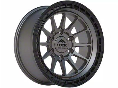 Lock Off-Road Baja Matte Grey with Matte Black Ring 6-Lug Wheel; 17x9; 0mm Offset (19-23 Ranger)