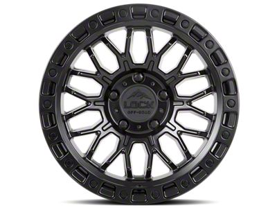 Lock Off-Road Combat Matte Black with Matte Black Ring 6-Lug Wheel; 17x9; -12mm Offset (2024 Ranger)