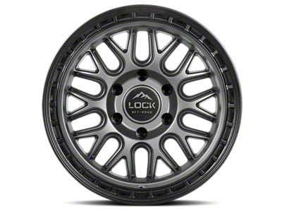 Lock Off-Road Onyx Matte Grey with Matte Black Ring 6-Lug Wheel; 17x9; -12mm Offset (24-25 Ranger)