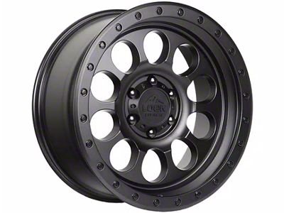 Lock Off-Road 50Cal Matte Black with Matte Black Ring 6-Lug Wheel; 17x9; -12mm Offset (14-18 Silverado 1500)