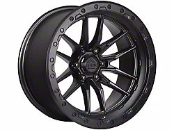 Lock Off-Road Krawler Matte Black with Matte Black Ring 6-Lug Wheel; 20x10; -18mm Offset (19-26 Silverado 1500)