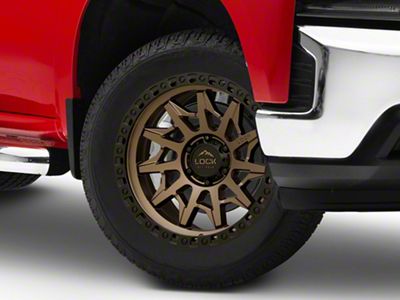 Lock Off-Road Lunatic Matte Bronze with Matte Black Ring 6-Lug Wheel; 20x9; 0mm Offset (19-25 Silverado 1500)