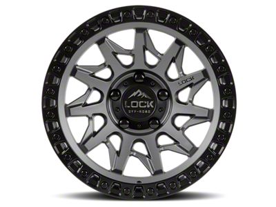 Lock Off-Road Lunatic Matte Grey with Matte Black Ring 6-Lug Wheel; 18x9; -12mm Offset (14-18 Silverado 1500)