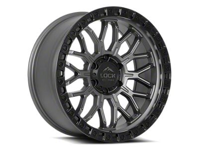 Lock Off-Road Combat Matte Grey with Matte Black Ring 8-Lug Wheel; 20x10; 18mm Offset (20-26 Silverado 3500 HD SRW)