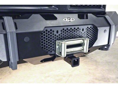 LoD Offroad Destroyer Front Bumper Bolt-on Winch Plate 2-Inch Accessory Hitch; Black Texture (11-22 F-350 Super Duty)
