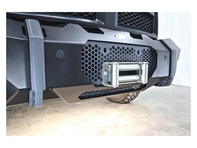 LoD Offroad Destroyer Front Bumper Winch Plate with Screen; Black Texture (11-22 F-350 Super Duty)