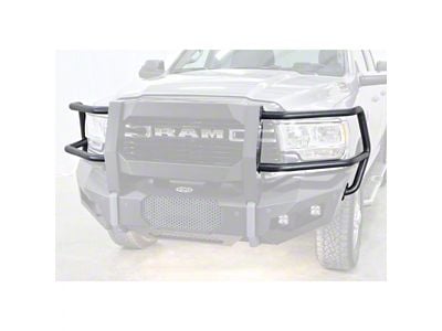 LoD Offroad Tubular Headlight Guards for Destroyer Center Grille Guard; Black Texture (10-24 RAM 3500)