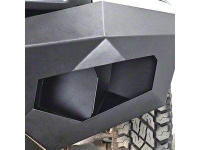 LoD Offroad Destroyer Front Bumper Blank Light Bezel Kit; Black Texture (11-24 Sierra 2500 HD)