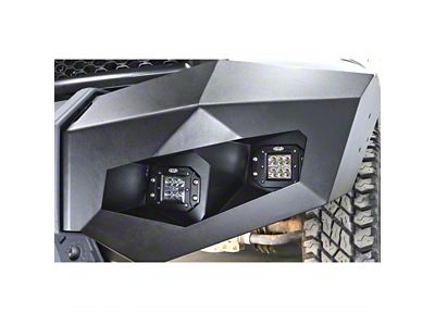 LoD Offroad Destroyer Front Bumper Universal Flush Mount Light Bezel Kit; Black Texture (11-24 Sierra 2500 HD)