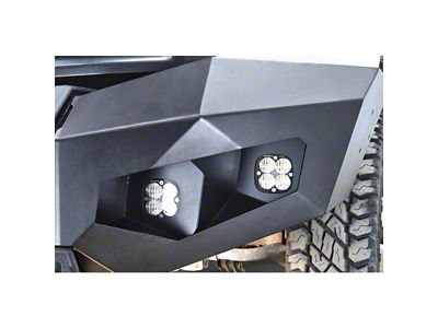 LoD Offroad Destroyer Front Bumper Baja Squadron Light Bezel Kit; Black Texture (11-25 Sierra 3500 HD)