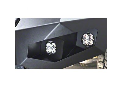 LoD Offroad Destroyer Front Bumper Baja Squadron Round Light Bezel Kit; Black Texture (11-25 Sierra 3500 HD)
